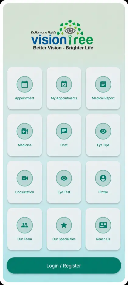 VisionTree Patient Care Mobile UI App Screen Preview